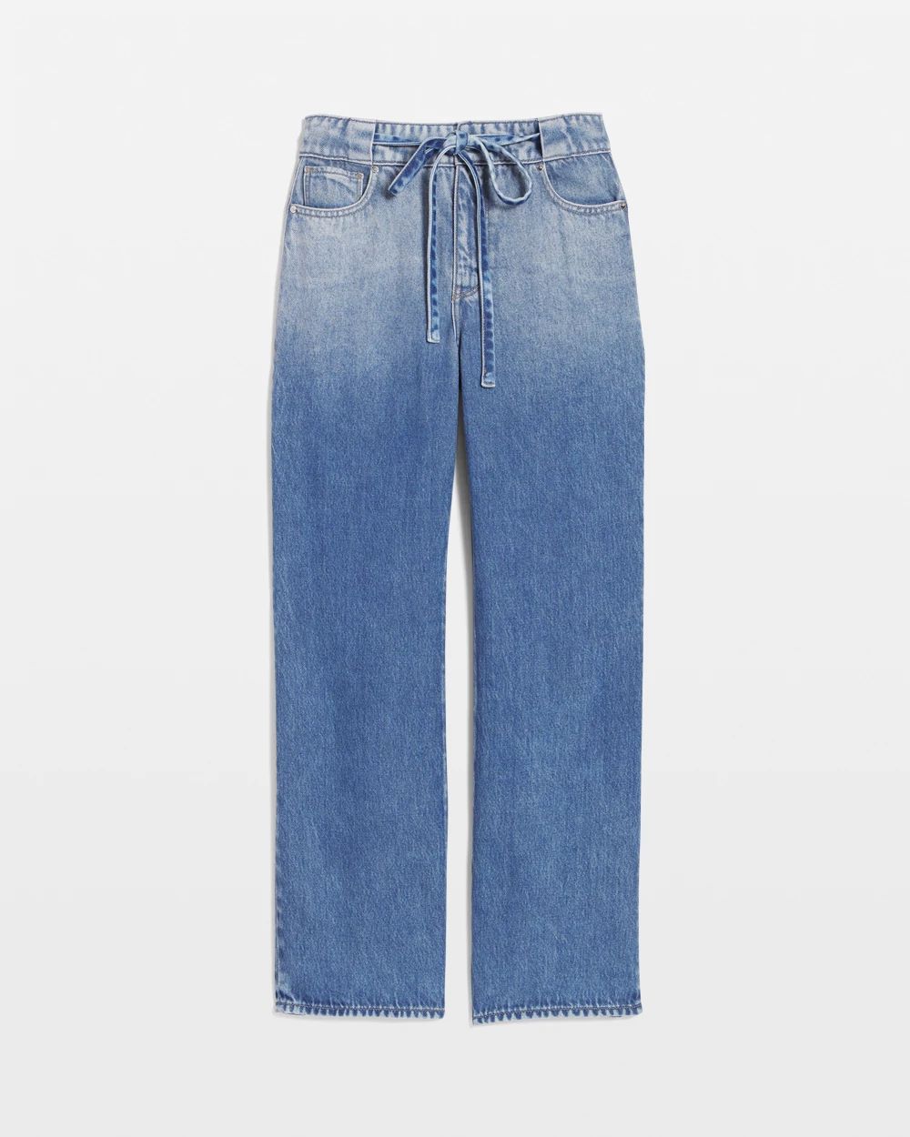 Extra High-Rise Wide-Leg Tie-Waist Cropped Jean | White House